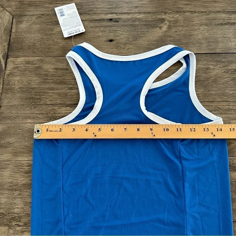 NWT Top Paw Size XL Dog‎ Tank Top Shirt Summer Camp Counselor Blue dogs New Cute